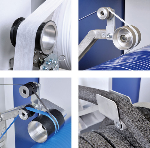 Verschiedene Rollen einer Spulmaschine aus der Modellreihe SAHM 460XE Series